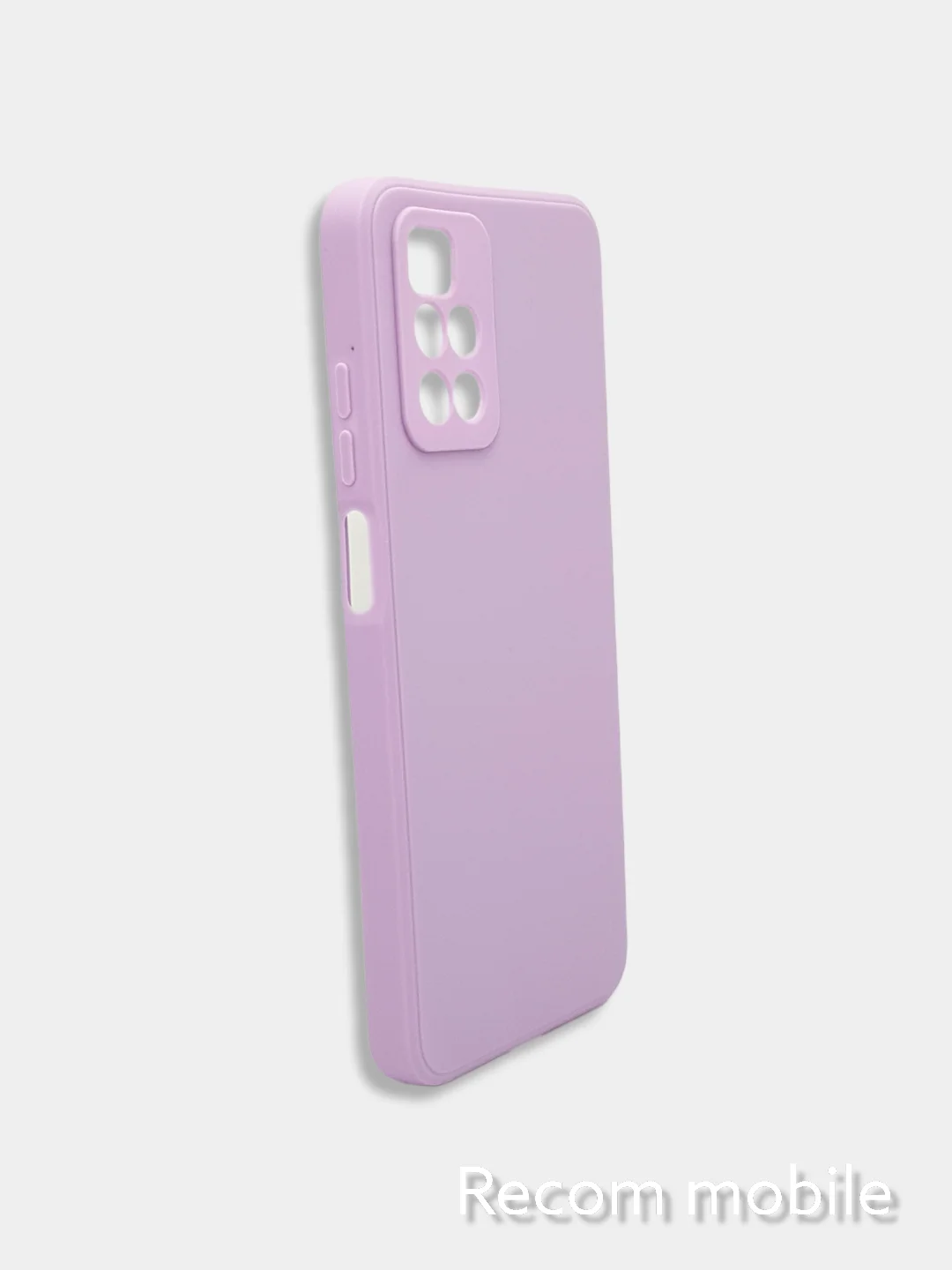 Лавандовый чехол для Xiaomi Redmi 10 силиконовый с защитой камеры и бархатом внутри Редми 10