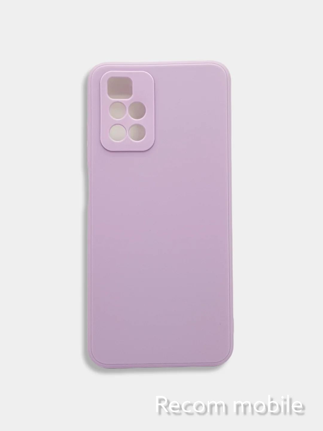 Лавандовый чехол для Xiaomi Redmi 10 силиконовый с защитой камеры и бархатом внутри Редми 10