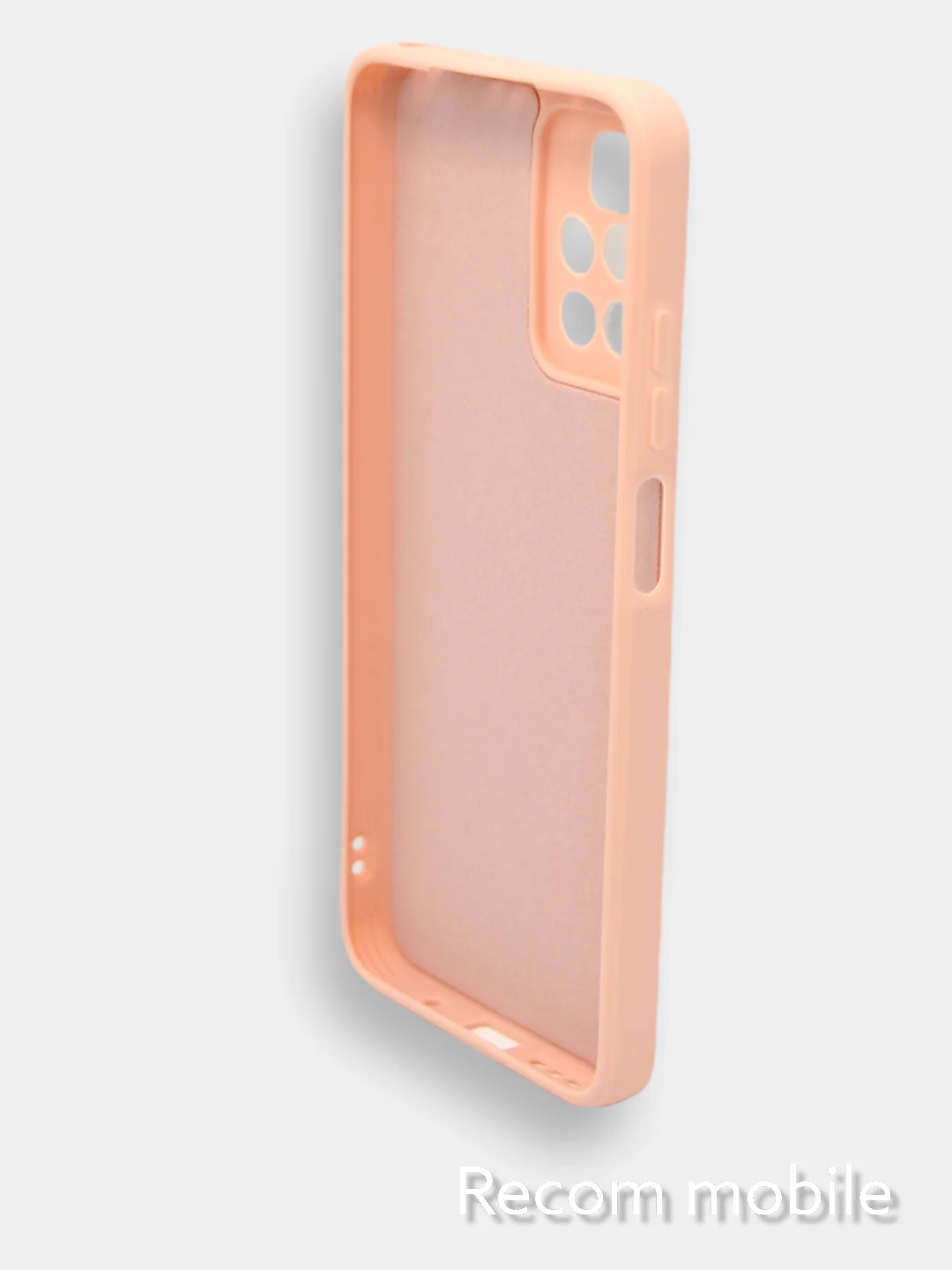 Коралловый меланж чехол для Xiaomi Redmi 10 силиконовый с защитой камеры и бархатом внутри Редми 10
