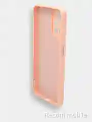 Коралловый меланж чехол для Xiaomi Redmi 10 силиконовый с защитой камеры и бархатом внутри Редми 10