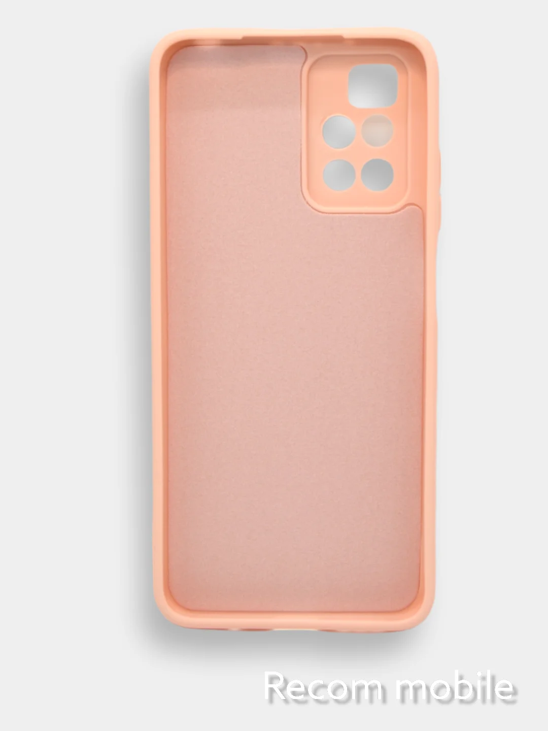 Коралловый меланж чехол для Xiaomi Redmi 10 силиконовый с защитой камеры и бархатом внутри Редми 10