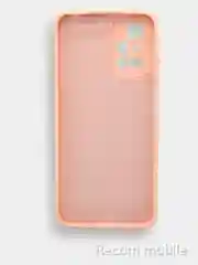 Коралловый меланж чехол для Xiaomi Redmi 10 силиконовый с защитой камеры и бархатом внутри Редми 10