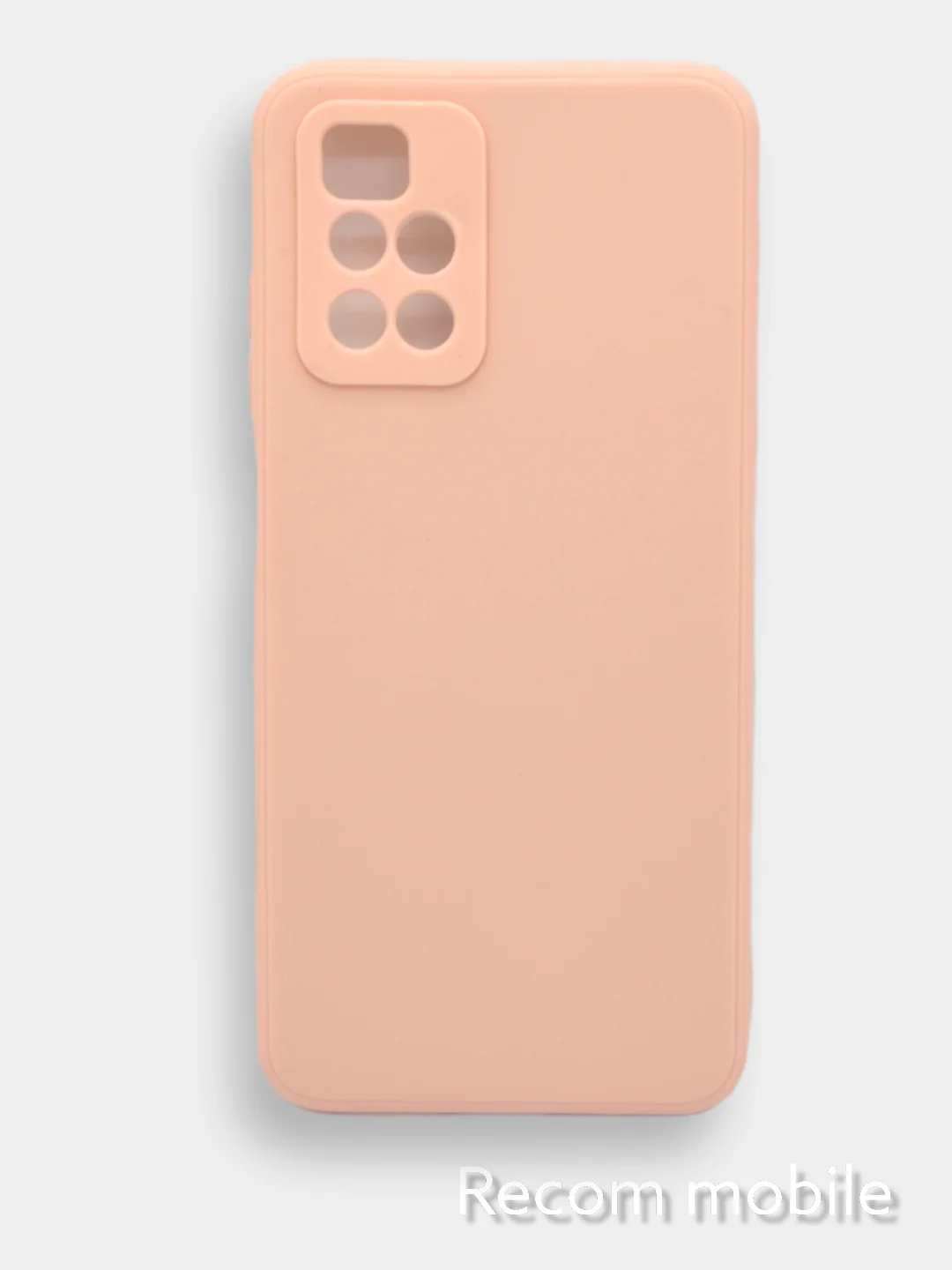 Коралловый меланж чехол для Xiaomi Redmi 10 силиконовый с защитой камеры и бархатом внутри Редми 10