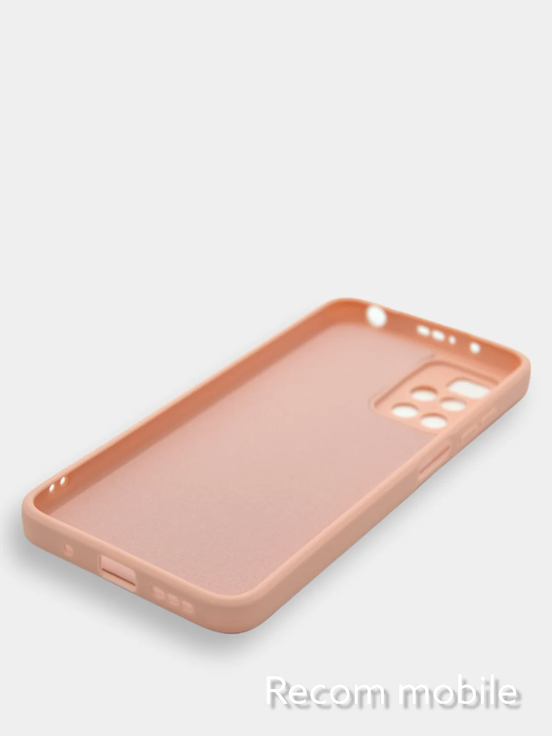 Коралловый меланж чехол для Xiaomi Redmi 10 силиконовый с защитой камеры и бархатом внутри Редми 10