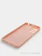 Коралловый меланж чехол для Xiaomi Redmi 10 силиконовый с защитой камеры и бархатом внутри Редми 10