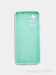Бирюзовый чехол для Xiaomi Redmi 10 силиконовый с защитой камеры и бархатом внутри Редми 10