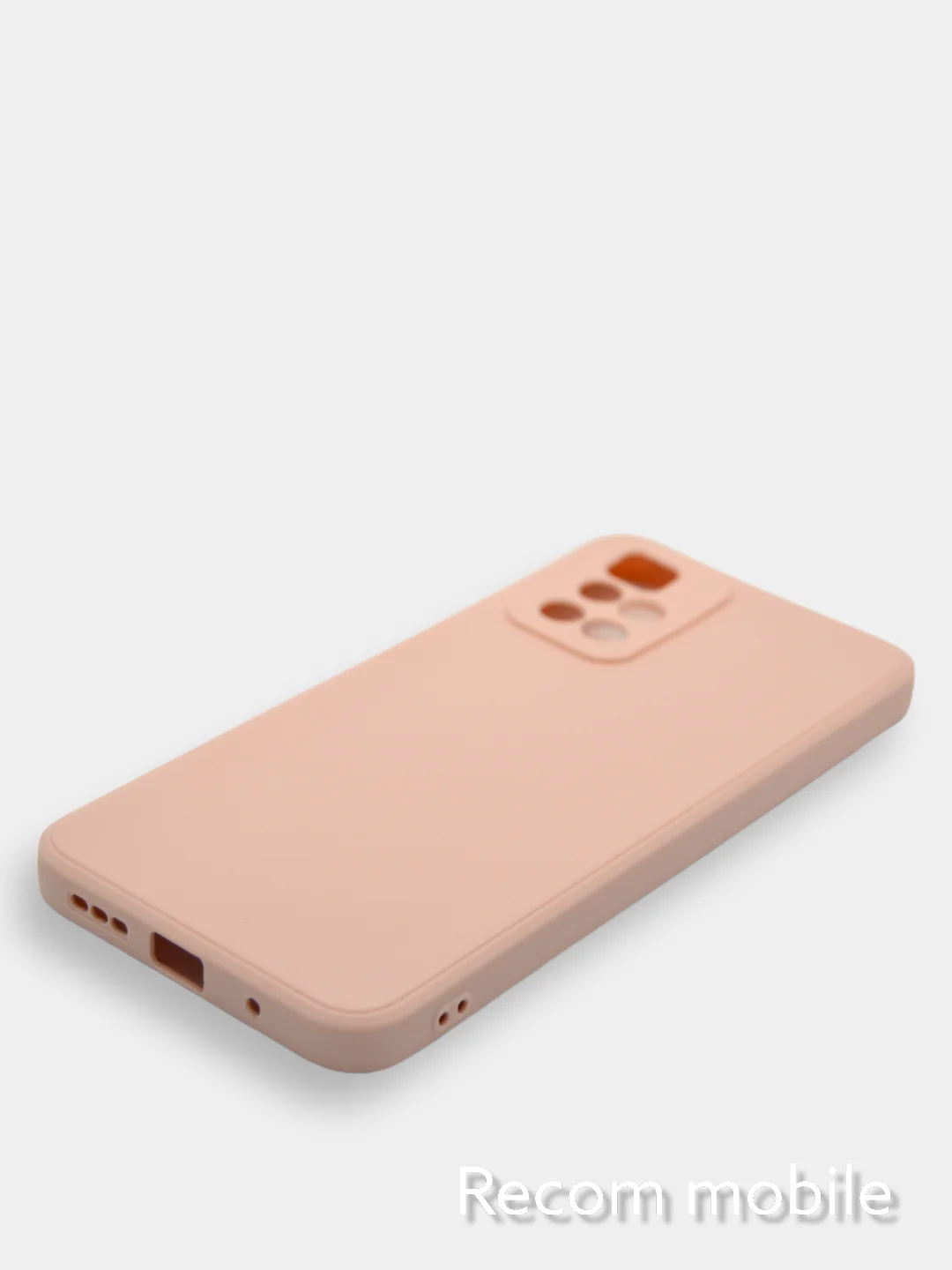 Коралловый меланж чехол для Xiaomi Redmi 10 силиконовый с защитой камеры и бархатом внутри Редми 10
