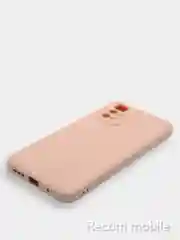 Коралловый меланж чехол для Xiaomi Redmi 10 силиконовый с защитой камеры и бархатом внутри Редми 10