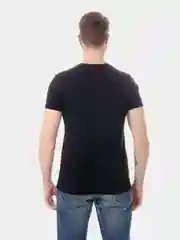 Черный футболка с принтом, мужская