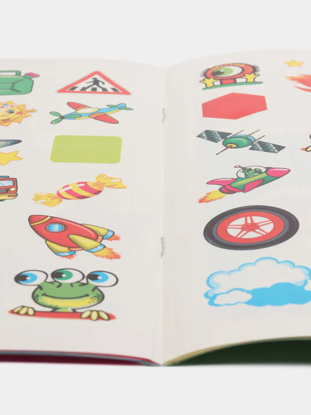 Салатовый книга для детей 4-7 лет, с наклейками, 12 страниц, размер 22 x 16