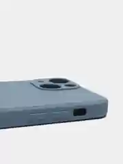 Светло-синий чехол на iPhone 11, 13, 12, XR, Pro, Max, Mini, бархатный