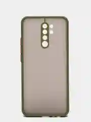 Лесной зеленый xiaomi Redmi 9, Сяоми Редми 9, чехол матовый силиконовый с цветными кнопками