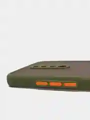 Лесной зеленый xiaomi Redmi 9, Сяоми Редми 9, чехол матовый силиконовый с цветными кнопками