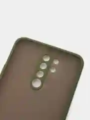 Лесной зеленый xiaomi Redmi 9, Сяоми Редми 9, чехол матовый силиконовый с цветными кнопками