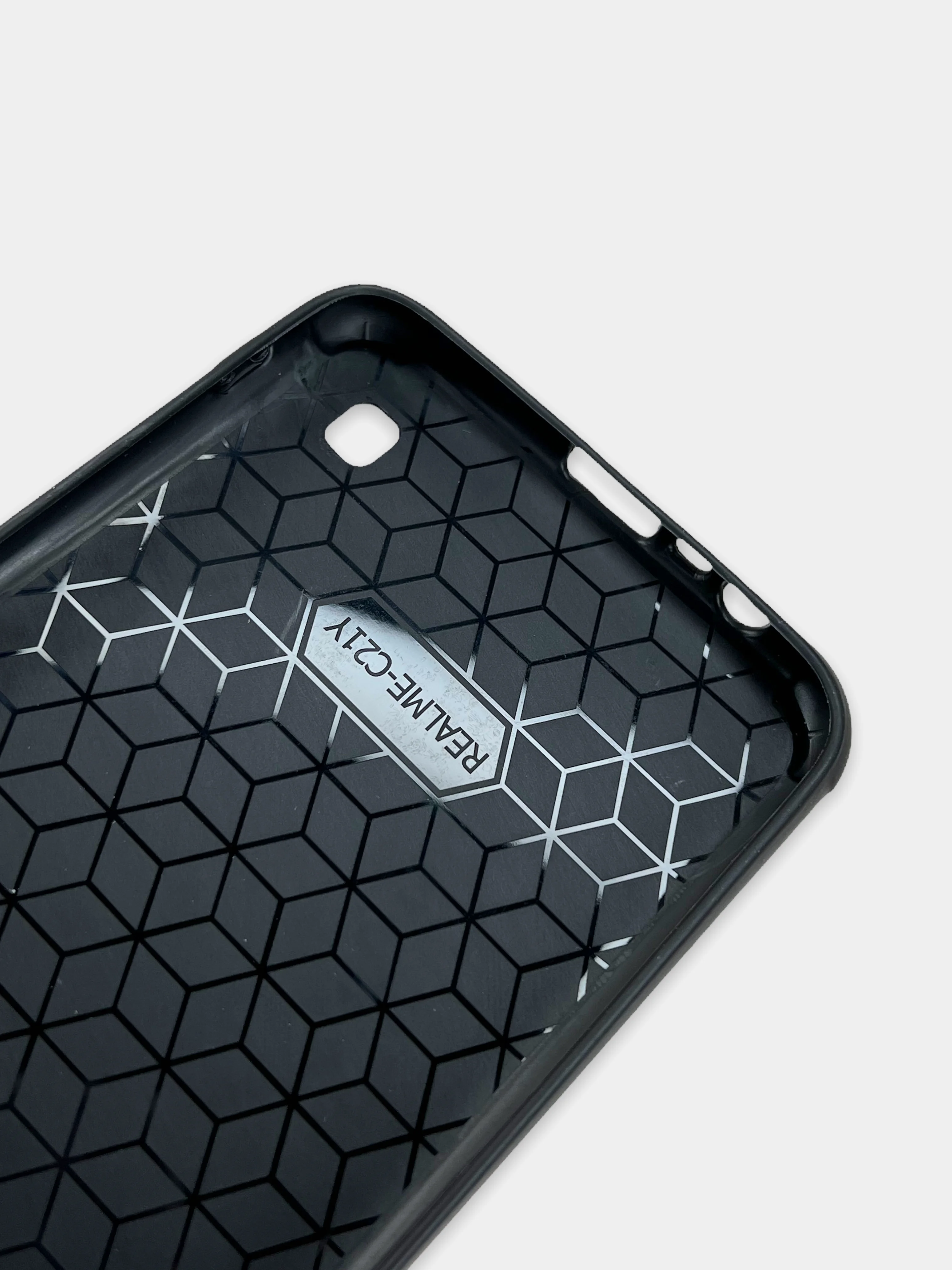 Угольный чехол Realme C21Y, Realme C25Y Реалми С21У / С25У черный, силиконовый, под кожу