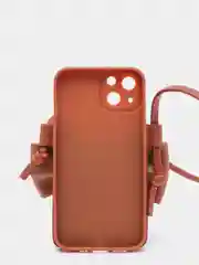 Коричневый чехол для iPhone 13 "Сумочка Бантик"