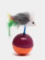 Игрушка для котят и кошек "Мышь мяч-неваляшка", 6 см