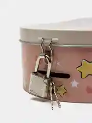 Розовый детская копилка с замочком