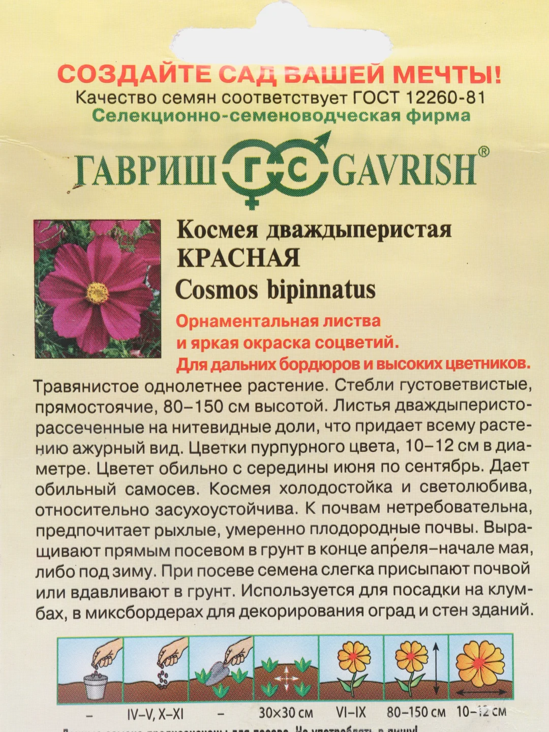 Космея красная, семена