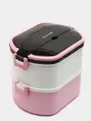 Розовый ланч бокс двойной