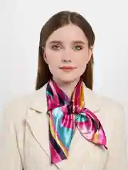Коралловый меланж французская косынка