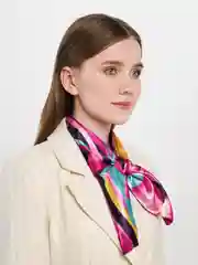 Коралловый меланж французская косынка