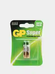 Батарейки AAAA (LR61, LR8D425, 25А) GP Super Alkaline, 2 шт, для стилуса, 25A-2CR2