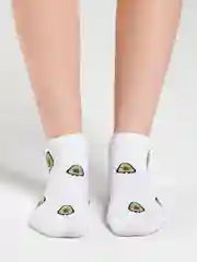 Белый носки женские с принтом, хлопковые