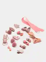 Коралловый меланж набор детских резинок и заколок