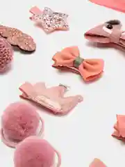 Коралловый меланж набор детских резинок и заколок