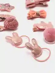 Коралловый меланж набор детских резинок и заколок