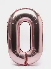 Розовый воздушный шар "Цифра 0" розовый фольгированный , 100 см
