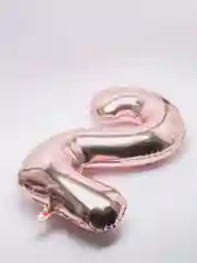 Розовый воздушный шар "Цифра 2" 100 см, розовый