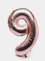 Розовый воздушный шар "Цифра 9" 100 см, розовый