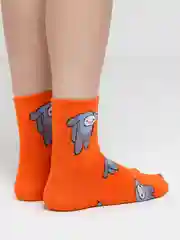 Оранжевый носки женские с животными