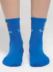 Лазурный женские носки с принтом