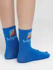 Лазурный женские носки с принтом