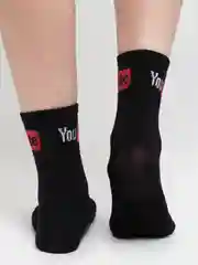 Черный женские носки с принтом