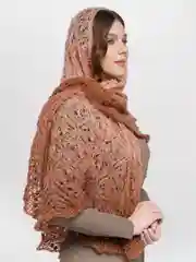 Молочный шаль из пряжи ангора, ручная работа
