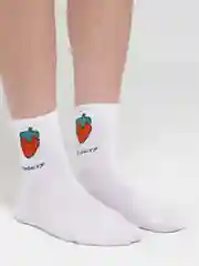 Белый цветные, яркие, женские носки