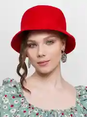 Красный панама однотонная, яркая, унисекс