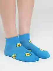 Лазурный женские носки с авокадо