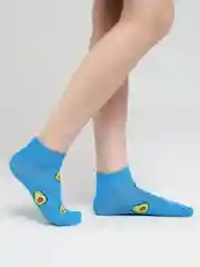 Лазурный женские носки с авокадо