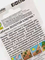 Семена кабачков кустовых раннеспелых "Золотой ключик", цуккини