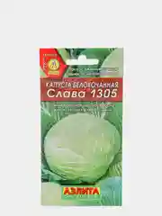 Зеленый семена Капуста белокочанная "Слава 1305" для квашения и свежего потребления