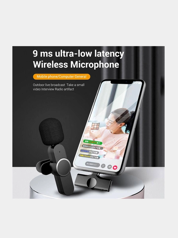 Микрофон петличный беспроводной, петличка для iPhone и Android, USB Type-C