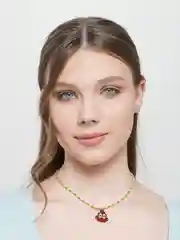 Чокер с весёлой какашкой, из бисера