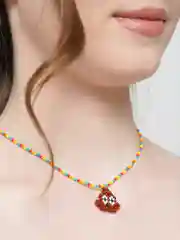 Чокер с весёлой какашкой, из бисера