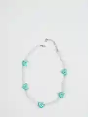Бирюзовый чокер с сердечками из бисера