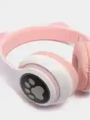 Розовый безпроводные Bluetooth наушники с кошачими светящими ушками CAT STN-28